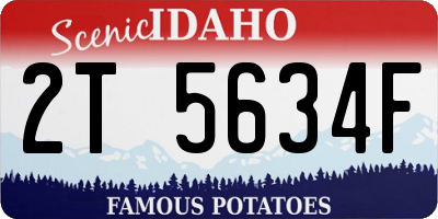 ID license plate 2T5634F