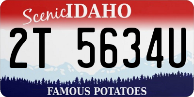 ID license plate 2T5634U