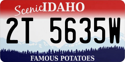 ID license plate 2T5635W