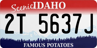 ID license plate 2T5637J