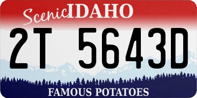 ID license plate 2T5643D