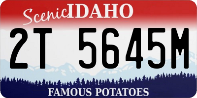 ID license plate 2T5645M
