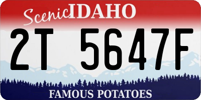 ID license plate 2T5647F