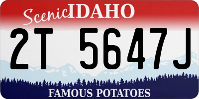 ID license plate 2T5647J