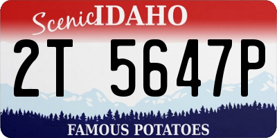 ID license plate 2T5647P