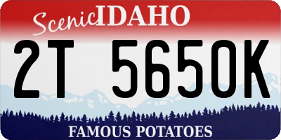 ID license plate 2T5650K