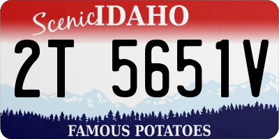 ID license plate 2T5651V