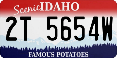 ID license plate 2T5654W