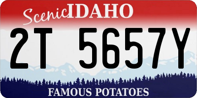 ID license plate 2T5657Y