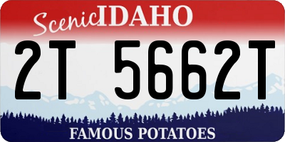 ID license plate 2T5662T