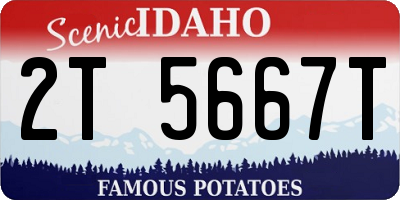 ID license plate 2T5667T