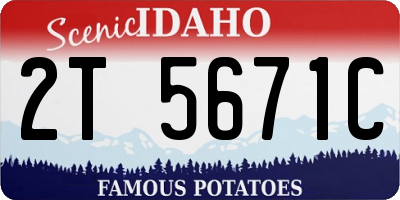 ID license plate 2T5671C