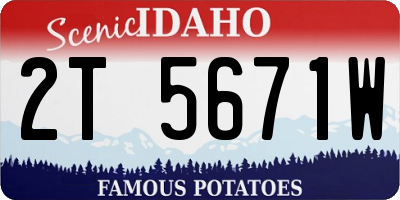 ID license plate 2T5671W