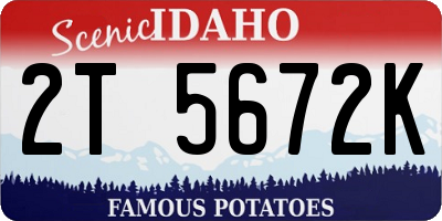 ID license plate 2T5672K