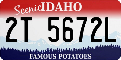 ID license plate 2T5672L