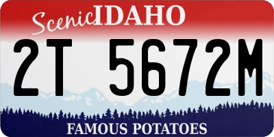 ID license plate 2T5672M