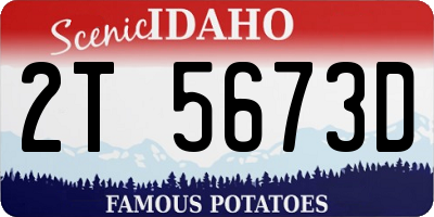 ID license plate 2T5673D