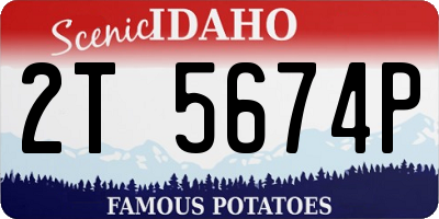 ID license plate 2T5674P