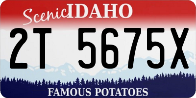 ID license plate 2T5675X
