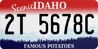 ID license plate 2T5678C