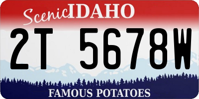 ID license plate 2T5678W