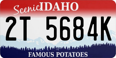 ID license plate 2T5684K