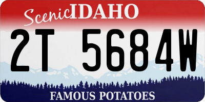 ID license plate 2T5684W