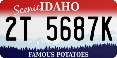 ID license plate 2T5687K