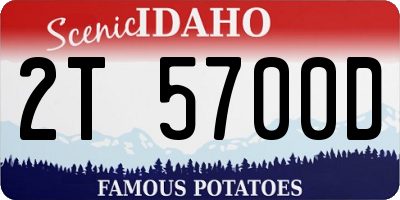 ID license plate 2T5700D