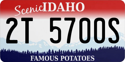 ID license plate 2T5700S