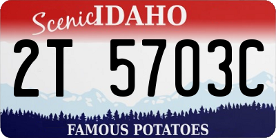 ID license plate 2T5703C