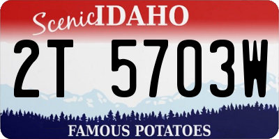 ID license plate 2T5703W
