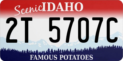 ID license plate 2T5707C