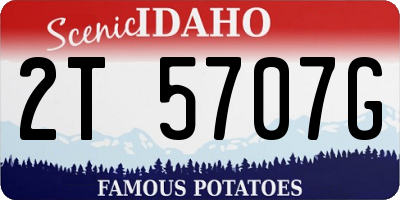 ID license plate 2T5707G