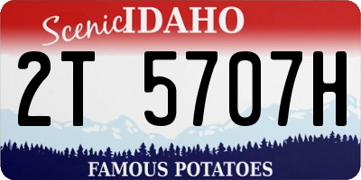 ID license plate 2T5707H