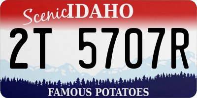 ID license plate 2T5707R