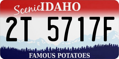 ID license plate 2T5717F