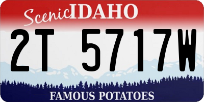 ID license plate 2T5717W