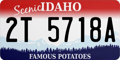 ID license plate 2T5718A