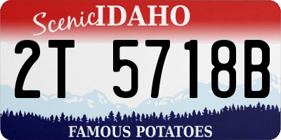 ID license plate 2T5718B