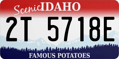 ID license plate 2T5718E