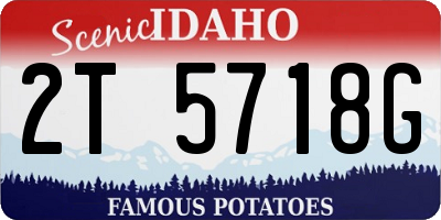 ID license plate 2T5718G