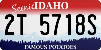 ID license plate 2T5718S