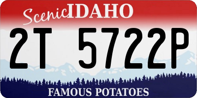 ID license plate 2T5722P