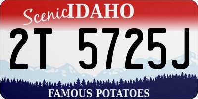 ID license plate 2T5725J
