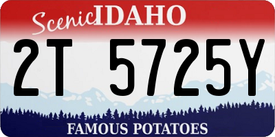ID license plate 2T5725Y