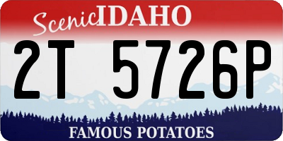 ID license plate 2T5726P