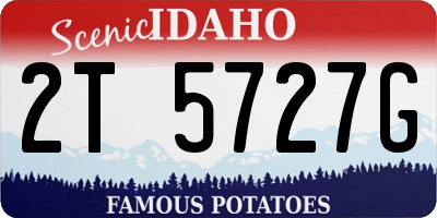 ID license plate 2T5727G
