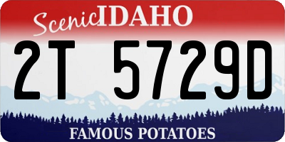 ID license plate 2T5729D