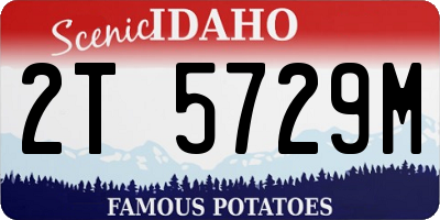 ID license plate 2T5729M